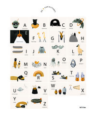 Ted & Tone  A is voor Alfabet Poster